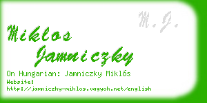 miklos jamniczky business card